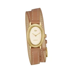 Montre LACOSTE parisienne femme bracelet cuir marron