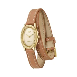 Montre LACOSTE parisienne femme bracelet cuir marron