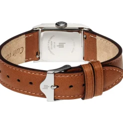 Montre LIP Churchill femme acier bracelet cuir marron