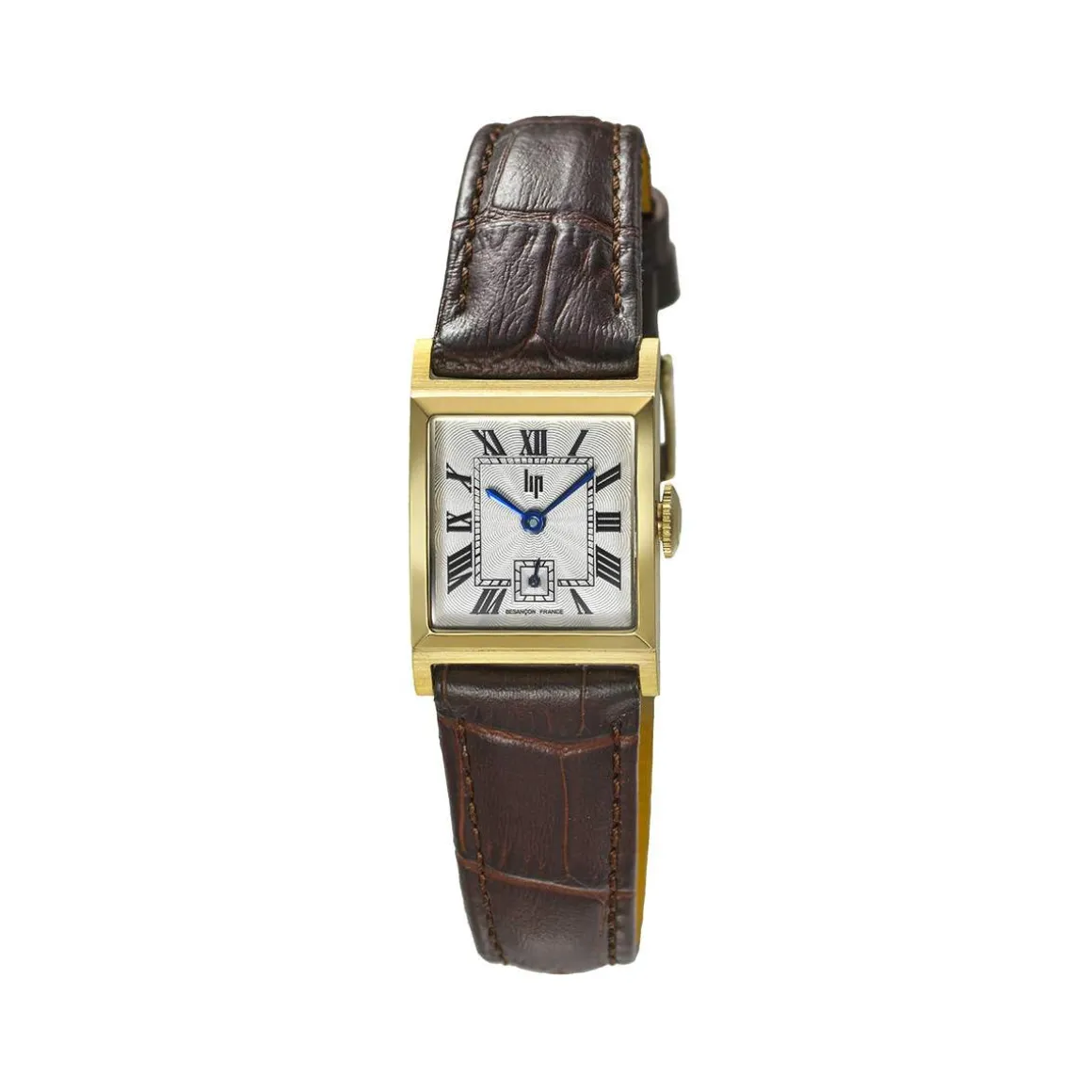 Montre LIP CHURCHILL femme acier doré bracelet cuir marron