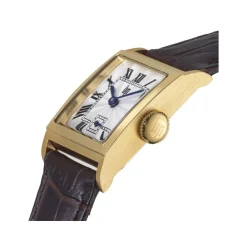 Montre LIP CHURCHILL femme acier doré bracelet cuir marron