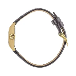Montre LIP CHURCHILL femme acier doré bracelet cuir marron