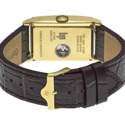 Montre LIP CHURCHILL homme automatique, acier doré bracelet cuir marron