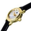 Montre LIP femme analogique, bracelet cuir noir