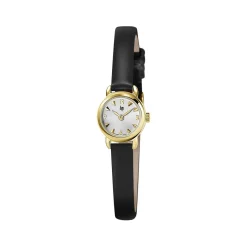 Montre LIP femme analogique, bracelet cuir noir