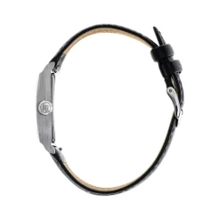 Montre LIP femme analogique, bracelet cuir noir