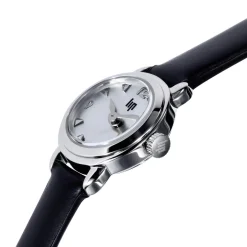 Montre LIP femme analogique, bracelet cuir noir