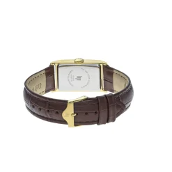 Montre LIP femme analogique, bracelet cuir marron