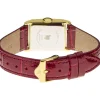 Montre LIP femme analogique, bracelet cuir bordeaux