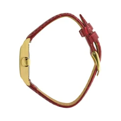 Montre LIP femme analogique, bracelet cuir bordeaux