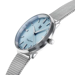Montre LIP femme analogique, bracelet métal argent