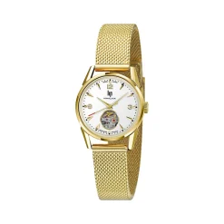 Montre LIP femme automatique, bracelet métal doré