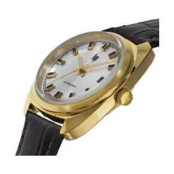 Montre LIP Général de Gaulle mixte automatique, bracelet cuir marron