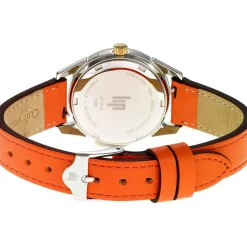 Montre LIP Himalayafemme acier bracelet cuir orange