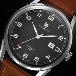 Montre Lip homme acier cuir marron
