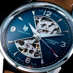 Montre Lip homme acier cuir marron