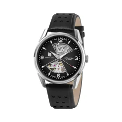 Montre Lip homme acier cuir noir