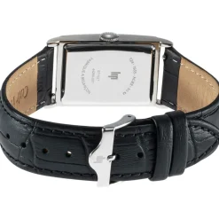 Montre LIP homme analogique, bracelet cuir noir