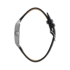 Montre LIP homme analogique, bracelet cuir noir