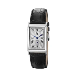 Montre LIP homme analogique, bracelet cuir noir