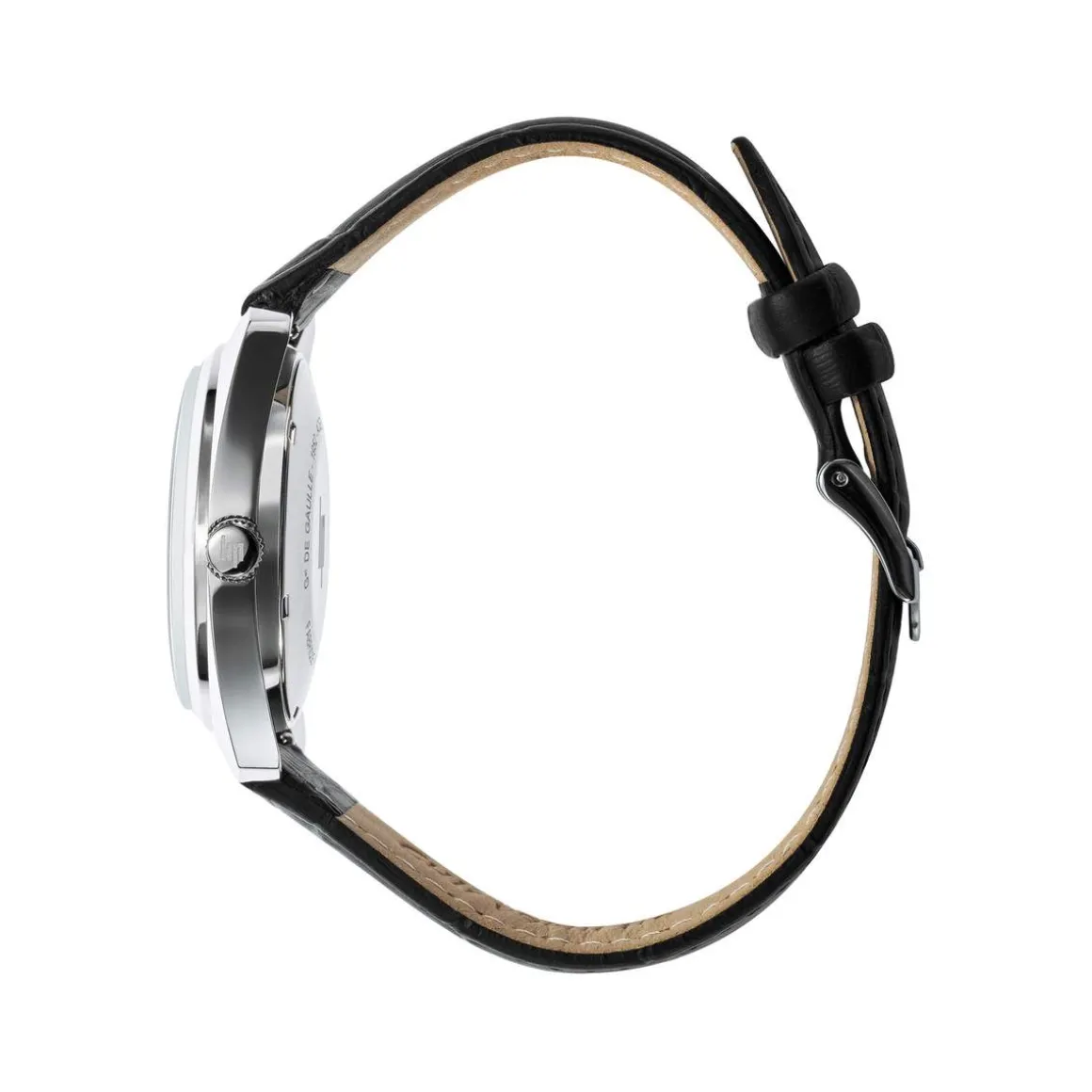 Montre LIP homme analogique, bracelet cuir noir