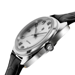 Montre LIP homme analogique, bracelet cuir noir