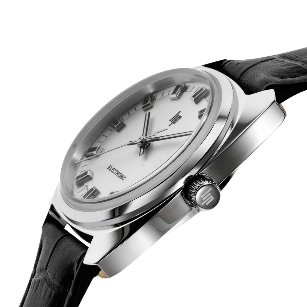 Montre LIP homme analogique, bracelet cuir noir