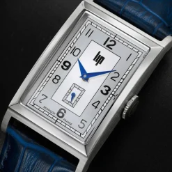 Montre LIP homme analogique, bracelet cuir bleu