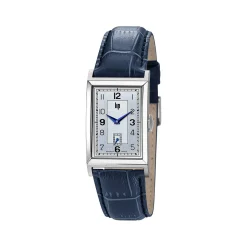 Montre LIP homme analogique, bracelet cuir bleu
