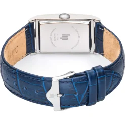 Montre LIP homme analogique, bracelet cuir bleu