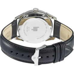 Montre LIP homme analogique, bracelet cuir noir