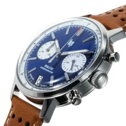 Montre LIP homme analogique, bracelet cuir marron