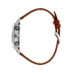 Montre LIP homme analogique, bracelet cuir marron