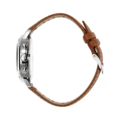 Montre LIP homme analogique, bracelet cuir marron