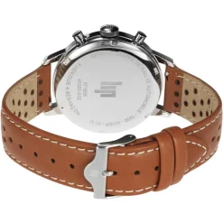 Montre LIP homme analogique, bracelet cuir marron
