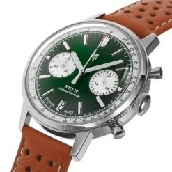 Montre LIP homme analogique, bracelet cuir marron