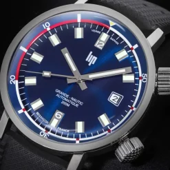 Montre Lip homme automatique acier caoutchouc noir