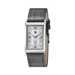 Montre Lip homme automatique acier bracelet cuir gris