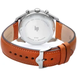 Montre Lip homme chronographe acier cuir marron