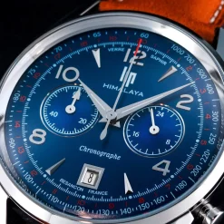 Montre Lip homme chronographe acier cuir marron
