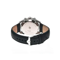 Montre Lip homme chronographe acier cuir noir