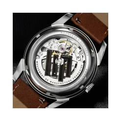 Montre LIP MANUFACTURE annapurna mixte automatique, bracelet cuir camel