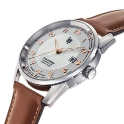 Montre LIP MANUFACTURE annapurna mixte automatique, bracelet cuir camel