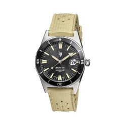 Montre LIP MANUFACTURE nautic 666 mixte automatique, bracelet silicone beige