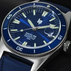 Montre LIP MANUFACTURE nautic 666 mixte automatique, bracelet silicone bleu