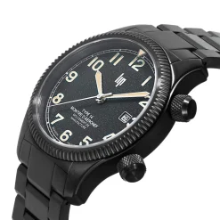 Montre LIP MANUFACTURE type 14 homme automatique, bracelet acier inoxydable noir