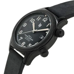 Montre LIP MANUFACTURE type 14 homme automatique, bracelet cuir noir