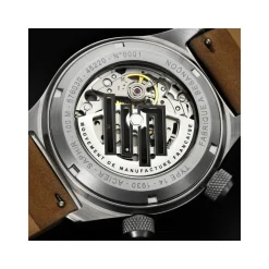 Montre LIP MANUFACTURE type 14 homme automatique, bracelet cuir beige