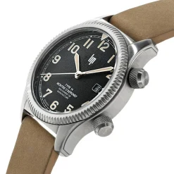 Montre LIP MANUFACTURE type 14 homme automatique, bracelet cuir beige