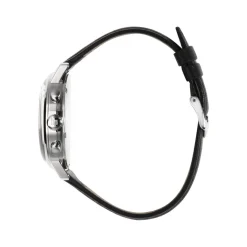 Montre LIP Rallye Chrono homme acier bracelet cuir noir